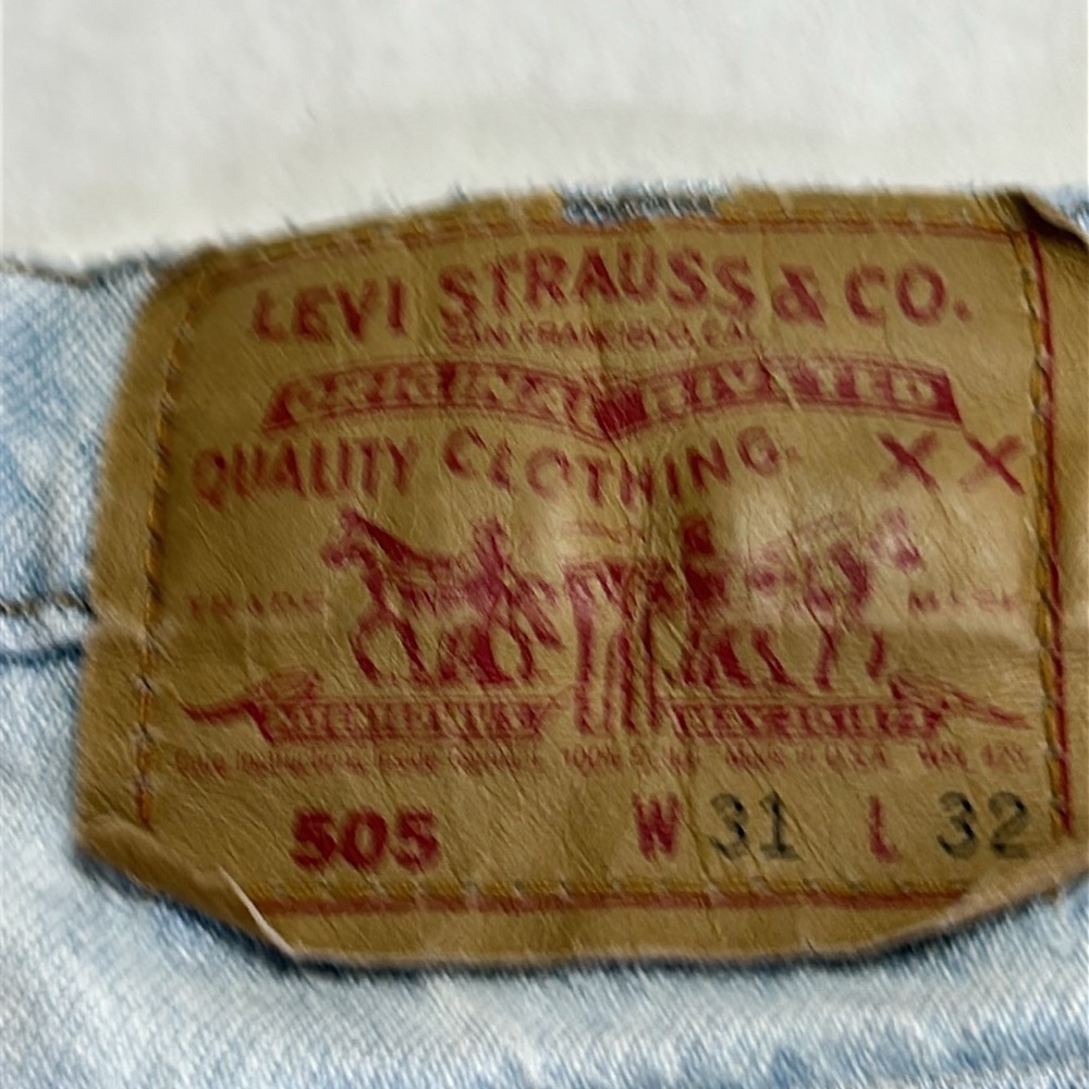 LEVI’S VINTAGE XX 80’-90s DISTRESSED 100% COTTON 505’S RED TAG TAG SZ W31 L32 - Picture 6 of 16